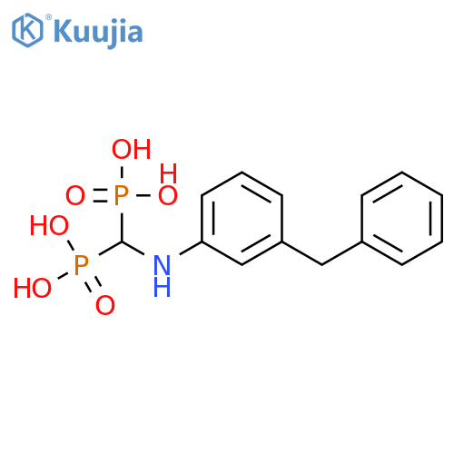 PHOSPHONIC ACID, [[[3-(PHENYLMETHYL)PHENYL]AMINO]METHYLENE]BIS- structure