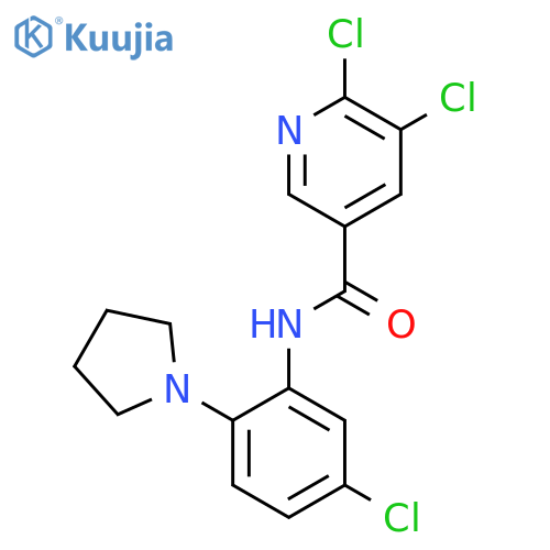 5,6-dichloro-N-[5-chloro-2-(pyrrolidin-1-yl)phenyl]pyridine-3-carboxamide structure