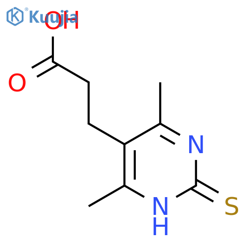 3-(4,6-dimethyl-2-sulfanylpyrimidin-5-yl)propanoic acid structure