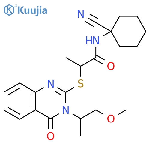 N-(1-Cyanocyclohexyl)-2-((3-(1-methoxypropan-2-yl)-4-oxo-3,4-dihydroquinazolin-2-yl)thio)propanamide structure