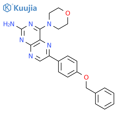 2-Pteridinamine, 4-(4-morpholinyl)-6-[4-(phenylmethoxy)phenyl]- structure