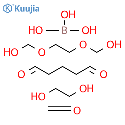 boric acid (h3bo3), reaction products with [1,2-ethanediylbis(oxy)]bis[methanol], ethylene glycol, formaldehyde and glutaraldehyde structure