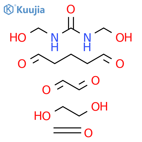 Urea, N,N'-bis(hydroxymethyl)-, reaction products with ethylene glycol, formaldehyde, glutaraldehyde and glyoxal structure