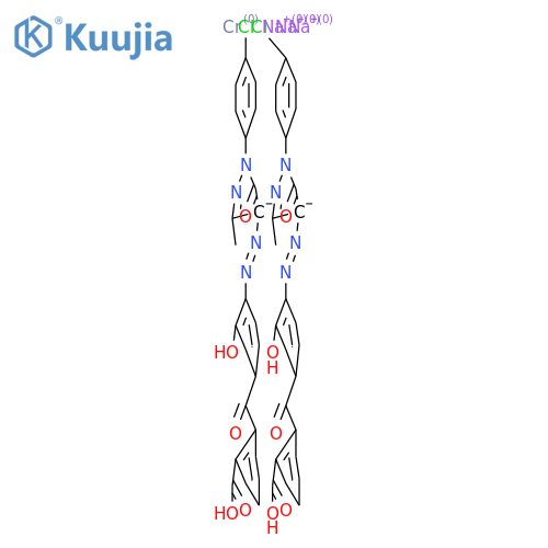 trisodium bis[2-[4-[[1-(4-chlorophenyl)-4,5-dihydro-3-methyl-5-oxo-1H-pyrazol-4-yl]azo]-3-hydroxybenzoyl]benzoato(3-)]chromate(3-) structure