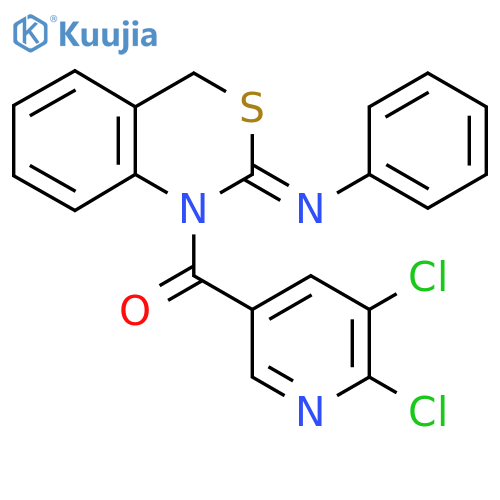 1-(5,6-dichloropyridine-3-carbonyl)-N-phenyl-2,4-dihydro-1H-3,1-benzothiazin-2-imine structure