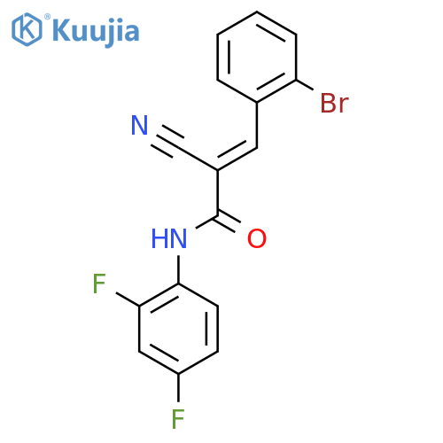 3-(2-bromophenyl)-2-cyano-N-(2,4-difluorophenyl)prop-2-enamide structure