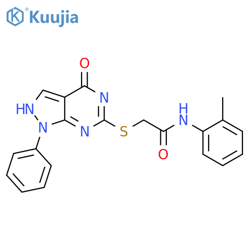 N-(2-methylphenyl)-2-({4-oxo-1-phenyl-1H,4H,5H-pyrazolo3,4-dpyrimidin-6-yl}sulfanyl)acetamide structure
