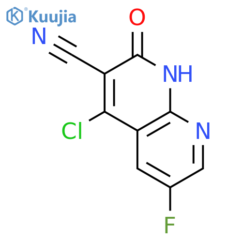 1,8-NAPHTHYRIDINE-3-CARBONITRILE, 4-CHLORO-6-FLUORO-1,2-DIHYDRO-2-OXO- structure