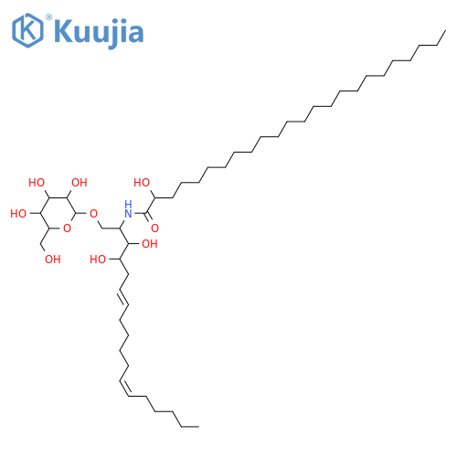 2-Amino-6,12-octadecadiene-1,3,4-triol; (2S,3S,4R,6E,12Z)-form, N-(2R-Hydroxytetracosanoyl), 1-O-β-D-glucopyranoside structure