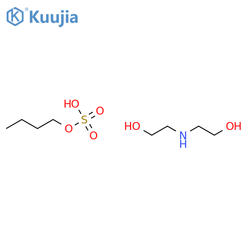 bis(2-hydroxyethyl)azanium; 1-sulfonatooxybutane structure