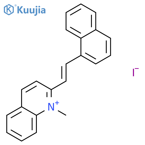 Quinolinium, 1-methyl-2-[2-(1-naphthalenyl)ethenyl]-, iodide structure