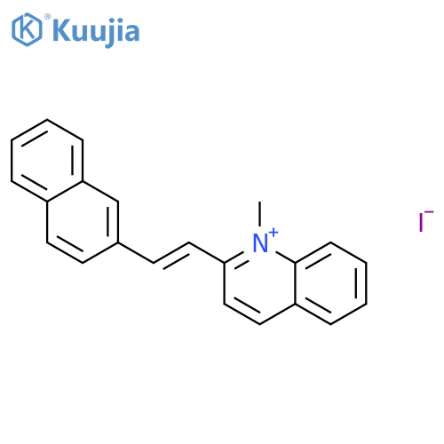 Quinolinium, 1-methyl-2-[2-(2-naphthalenyl)ethenyl]-, iodide structure