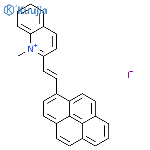 Quinolinium, 1-methyl-2-[2-(1-pyrenyl)ethenyl]-, iodide structure