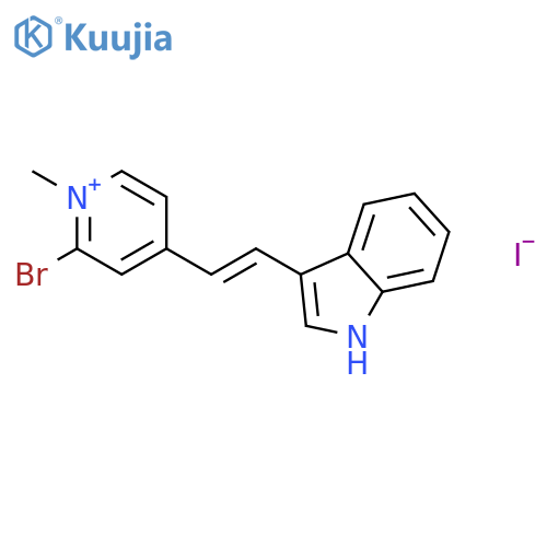 Pyridinium, 2-bromo-4-[2-(1H-indol-3-yl)ethenyl]-1-methyl-, iodide structure