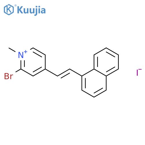 Pyridinium, 2-bromo-1-methyl-4-[2-(1-naphthalenyl)ethenyl]-, iodide structure