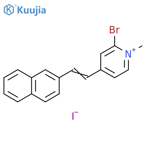 Pyridinium, 2-bromo-1-methyl-4-[2-(2-naphthalenyl)ethenyl]-, iodide structure