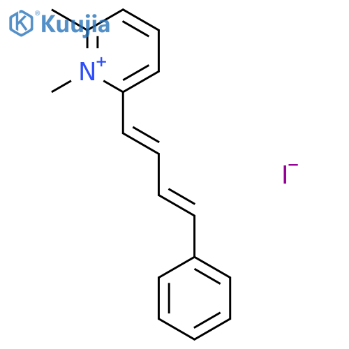 Pyridinium, 1,2-dimethyl-6-(4-phenyl-1,3-butadienyl)-, iodide structure