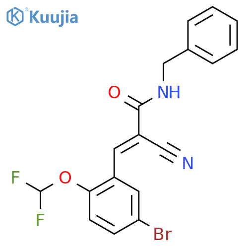 N-benzyl-3-5-bromo-2-(difluoromethoxy)phenyl-2-cyanoprop-2-enamide structure