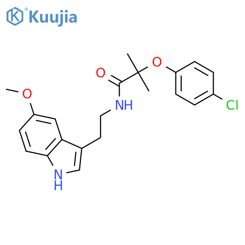 <br>2-(4-chlorophenoxy)-N-[2-(5-methoxy-1H-indol-3-yl)ethyl]-2-methylpropanamid e structure