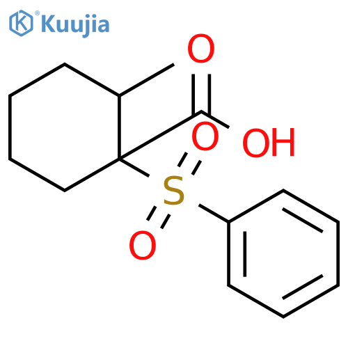 CYCLOHEXANECARBOXYLIC ACID, 2-METHYL-1-(PHENYLSULFONYL)- structure