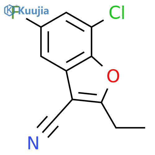 3-BENZOFURANCARBONITRILE, 7-CHLORO-2-ETHYL-5-FLUORO- structure