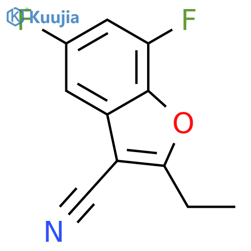 3-Benzofurancarbonitrile, 2-ethyl-5,7-difluoro- structure
