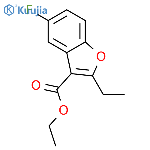 3-Benzofurancarboxylic acid, 2-ethyl-5-fluoro-, ethyl ester structure