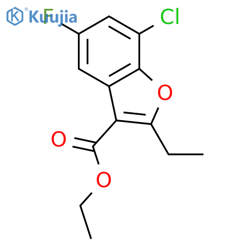 3-BENZOFURANCARBOXYLIC ACID, 7-CHLORO-2-ETHYL-5-FLUORO-, ETHYL ESTER structure