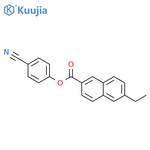2-Naphthalenecarboxylic acid, 6-ethyl-, 4-cyanophenyl ester structure