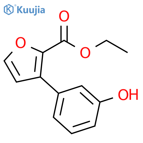 2-Furancarboxylic acid, 3-(3-hydroxyphenyl)-, ethyl ester structure