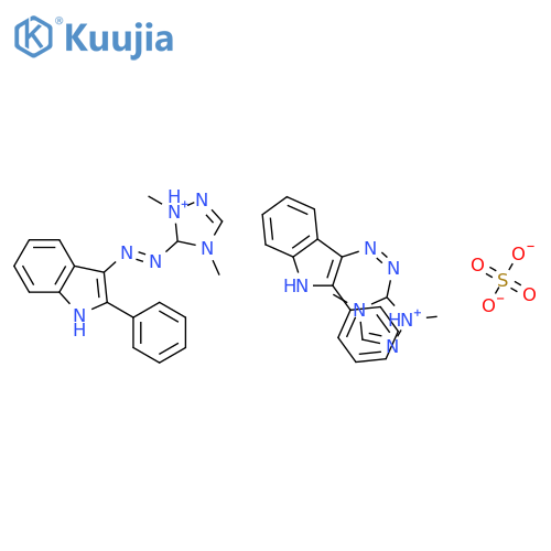 bis[1,4-dimethyl-5-[(2-phenyl-1h-indol-3-yl)azo]-1h-1,2,4-triazolium] sulphate structure