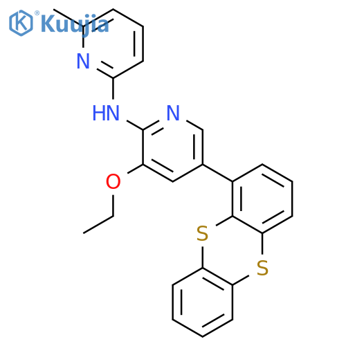 2-Pyridinamine, 3-ethoxy-N-(6-methyl-2-pyridinyl)-5-(1-thianthrenyl)- structure