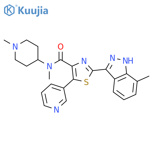 4-THIAZOLECARBOXAMIDE, N-METHYL-2-(7-METHYL-1H-INDAZOL-3-YL)-N-(1-METHYL-4-PIPERIDINYL)-5-(3-PYRIDINYL)- structure