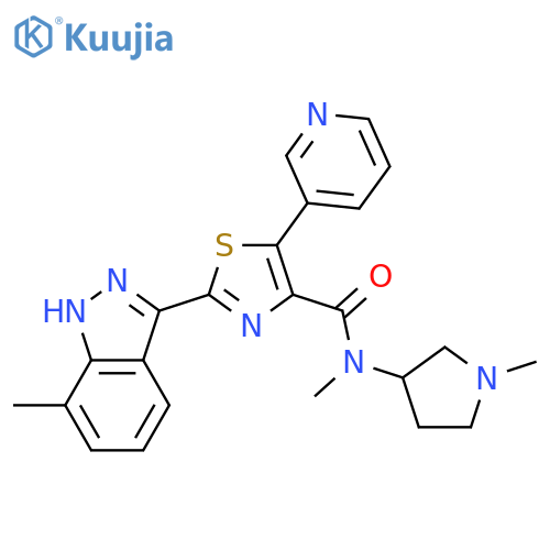 4-THIAZOLECARBOXAMIDE, N-METHYL-2-(7-METHYL-1H-INDAZOL-3-YL)-N-(1-METHYL-3-PYRROLIDINYL)-5-(3-PYRIDINYL)- structure