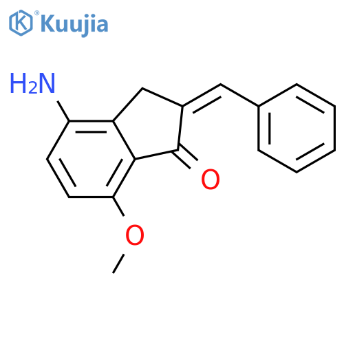 1H-INDEN-1-ONE, 4-AMINO-2,3-DIHYDRO-7-METHOXY-2-(PHENYLMETHYLENE)- structure