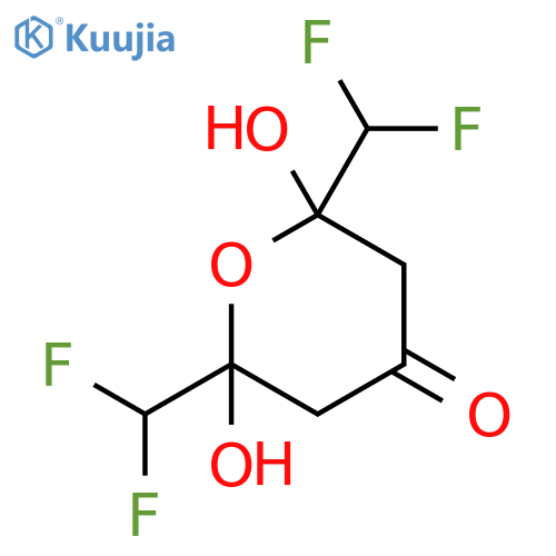 4H-Pyran-4-one, 2,6-bis(difluoromethyl)tetrahydro-2,6-dihydroxy- structure