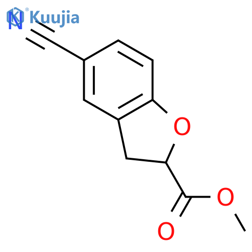2-BENZOFURANCARBOXYLIC ACID, 5-CYANO-2,3-DIHYDRO-, METHYL ESTER structure