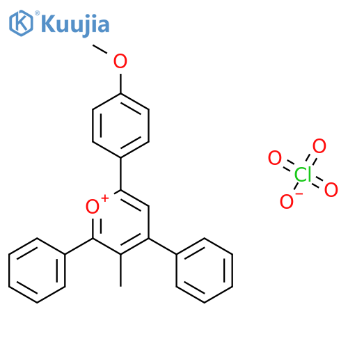 Pyrylium, 6-(4-methoxyphenyl)-3-methyl-2,4-diphenyl-, perchlorate structure
