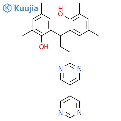 PHENOL, 2,2'-(3-[5,5'-BIPYRIMIDIN]-2-YLPROPYLIDENE)BIS[4,6-DIMETHYL- structure