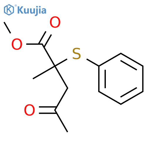 Pentanoic acid, 2-methyl-4-oxo-2-(phenylthio)-, methyl ester structure