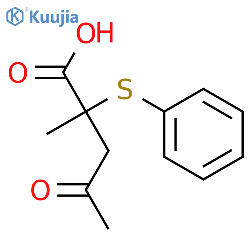 Pentanoic acid, 2-methyl-4-oxo-2-(phenylthio)- structure