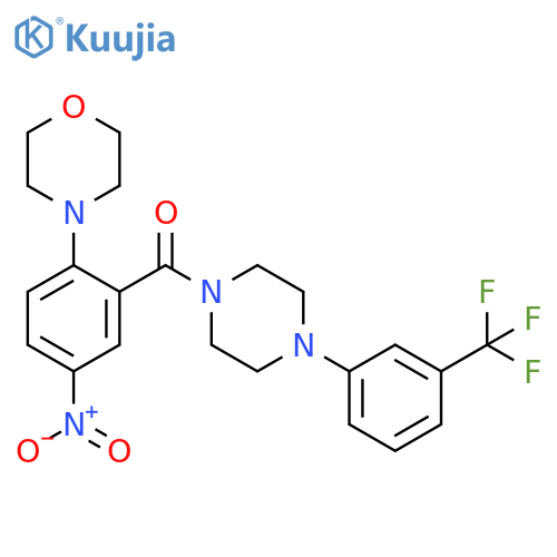 Piperazine,1-[2-(4-morpholinyl)-5-nitrobenzoyl]-4-[3-(trifluoromethyl)phenyl]- structure