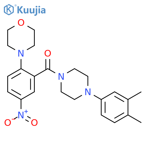 Piperazine, 1-(3,4-dimethylphenyl)-4-[2-(4-morpholinyl)-5-nitrobenzoyl]- structure