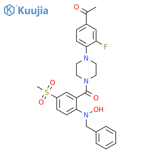 Piperazine,1-(4-acetyl-2-fluorophenyl)-4-[2-[hydroxy(phenylmethyl)amino]-5-(methylsulfonyl)benzoyl]- structure