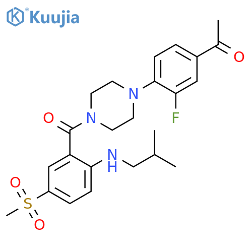 Piperazine,1-(4-acetyl-2-fluorophenyl)-4-[2-[(2-methylpropyl)amino]-5-(methylsulfonyl)benzoyl]- structure