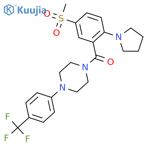 Piperazine,1-[5-(methylsulfonyl)-2-(1-pyrrolidinyl)benzoyl]-4-[4-(trifluoromethyl)phenyl]- structure
