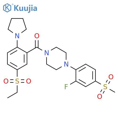 Piperazine,1-[5-(ethylsulfonyl)-2-(1-pyrrolidinyl)benzoyl]-4-[2-fluoro-4-(methylsulfonyl)phenyl]- structure