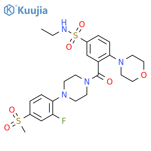 Piperazine,1-[5-[(ethylamino)sulfonyl]-2-(4-morpholinyl)benzoyl]-4-[2-fluoro-4-(methylsulfonyl)phenyl]- structure