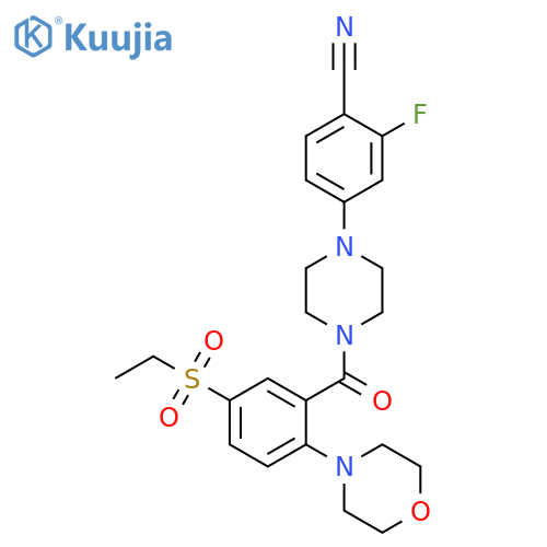 Piperazine,1-(4-cyano-3-fluorophenyl)-4-[5-(ethylsulfonyl)-2-(4-morpholinyl)benzoyl]- structure
