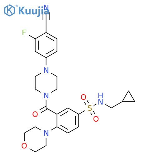 Piperazine,1-(4-cyano-3-fluorophenyl)-4-[5-[[(cyclopropylmethyl)amino]sulfonyl]-2-(4-morpholinyl)benzoyl]- structure